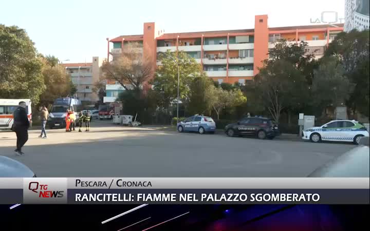 Rancitelli in fiamme: incendio nel palazzo sgomberato