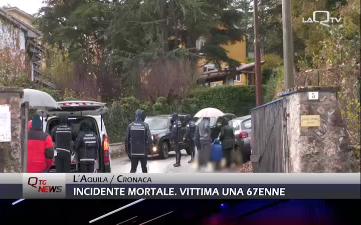 Incidente mortale a L'Aquila. La vittima è una 67enne