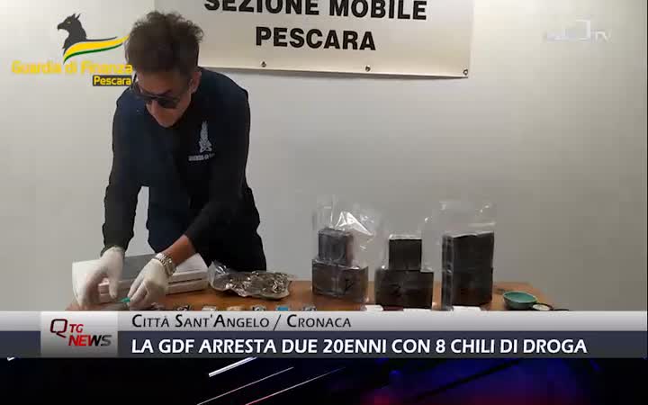 Trovati con 8 kg di droga: due ventenni arrestati dalla Guardia di Finanza di Pescara